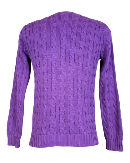 Polo Ralph Lauren Zopfmuster Pullover lila Größe L