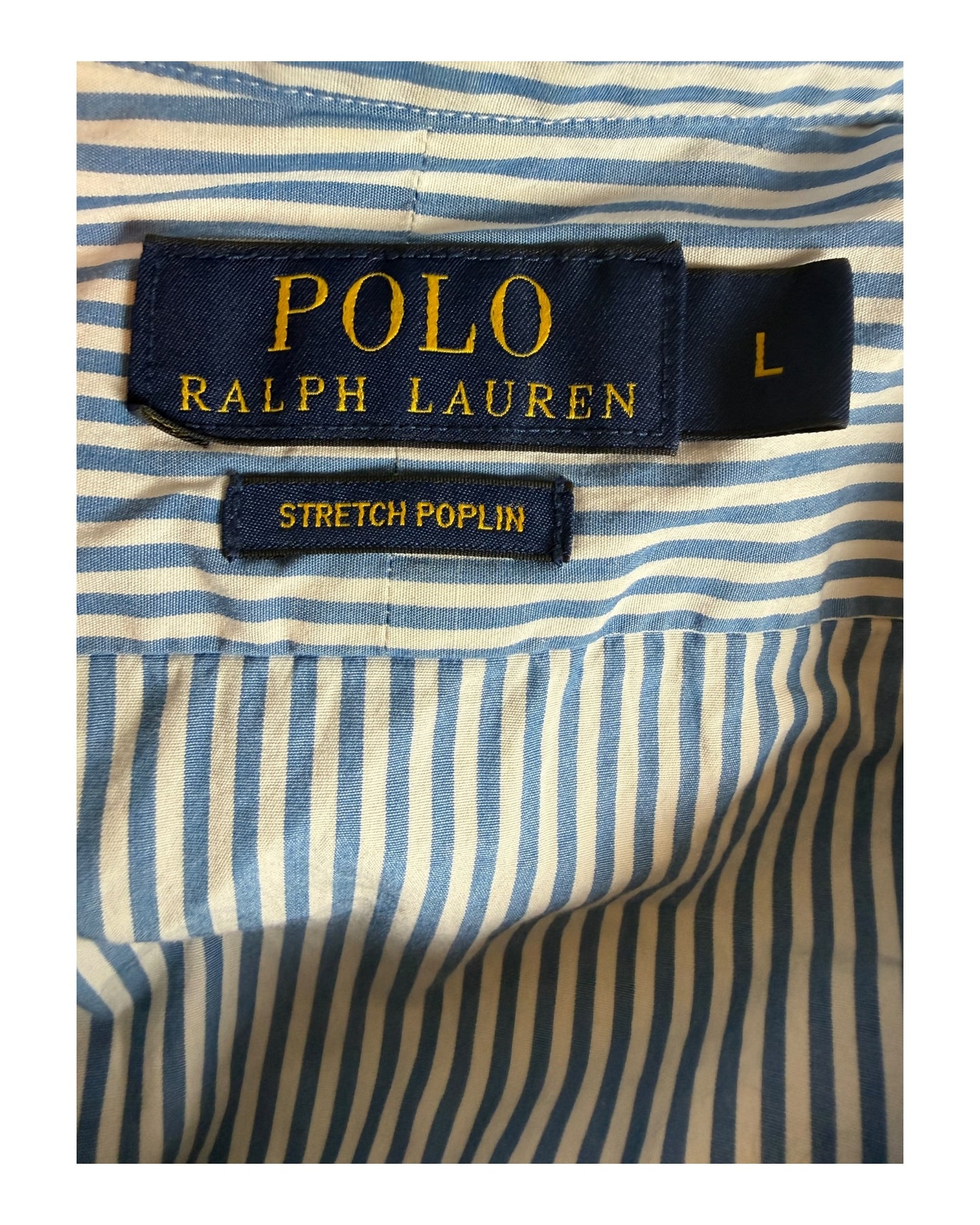 Polo Ralph Lauren Hemd blau weiß gestreift Größe L