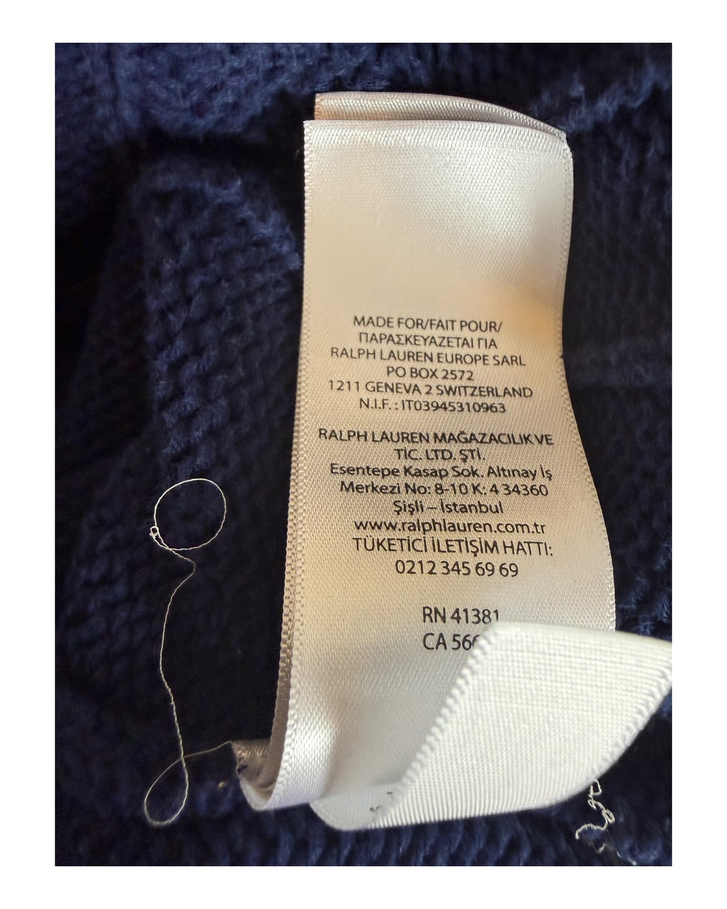 Polo Ralph Lauren Zopfmuster Pullover marineblau Größe S