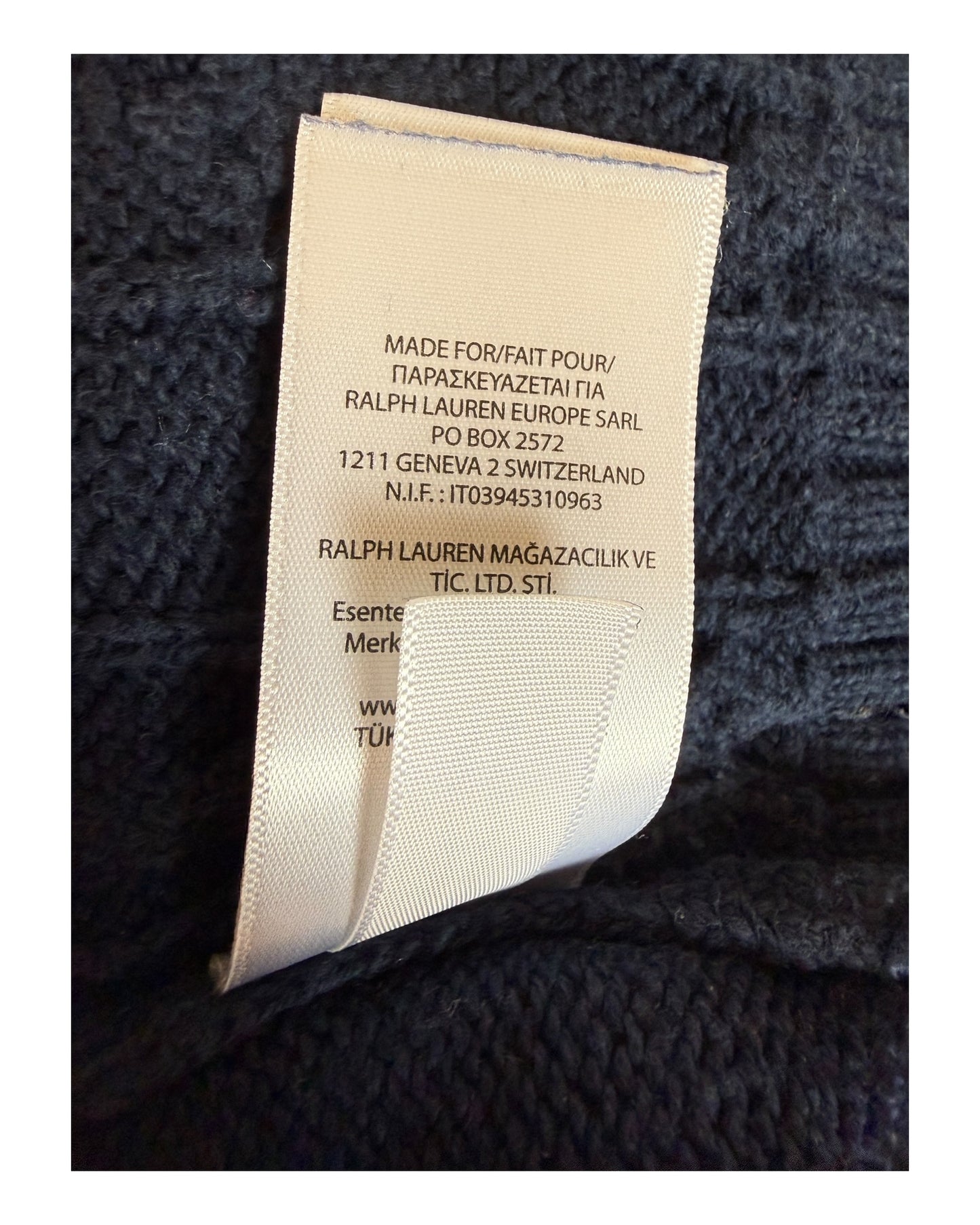 Polo Ralph Lauren Zopfmuster Pullover marineblau Größe S