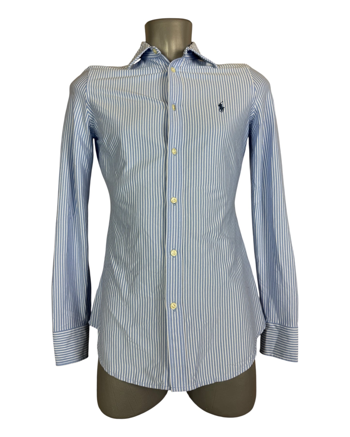 Polo Ralph Lauren Bluse hellblau weiß gestreift Größe S
