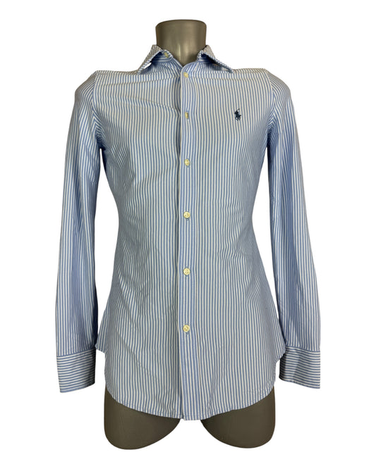 Polo Ralph Lauren Bluse hellblau weiß gestreift Größe S