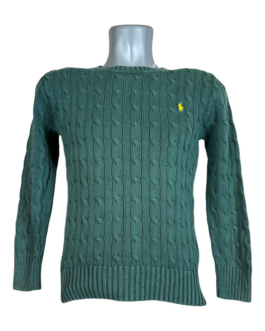 Polo Ralph Lauren Zopfmuster Pullover dunkelgrün Größe S
