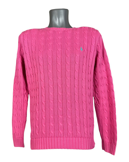Polo Ralph Lauren Zopfmuster Pullover pink Größe L