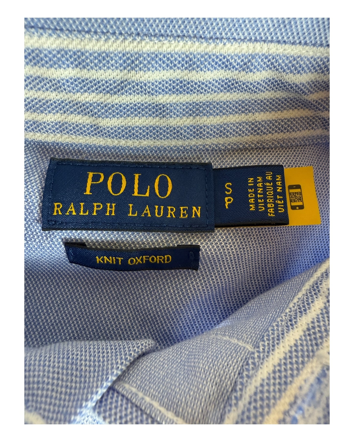 Polo Ralph Lauren Knit Oxford Bluse hellblau Größe S