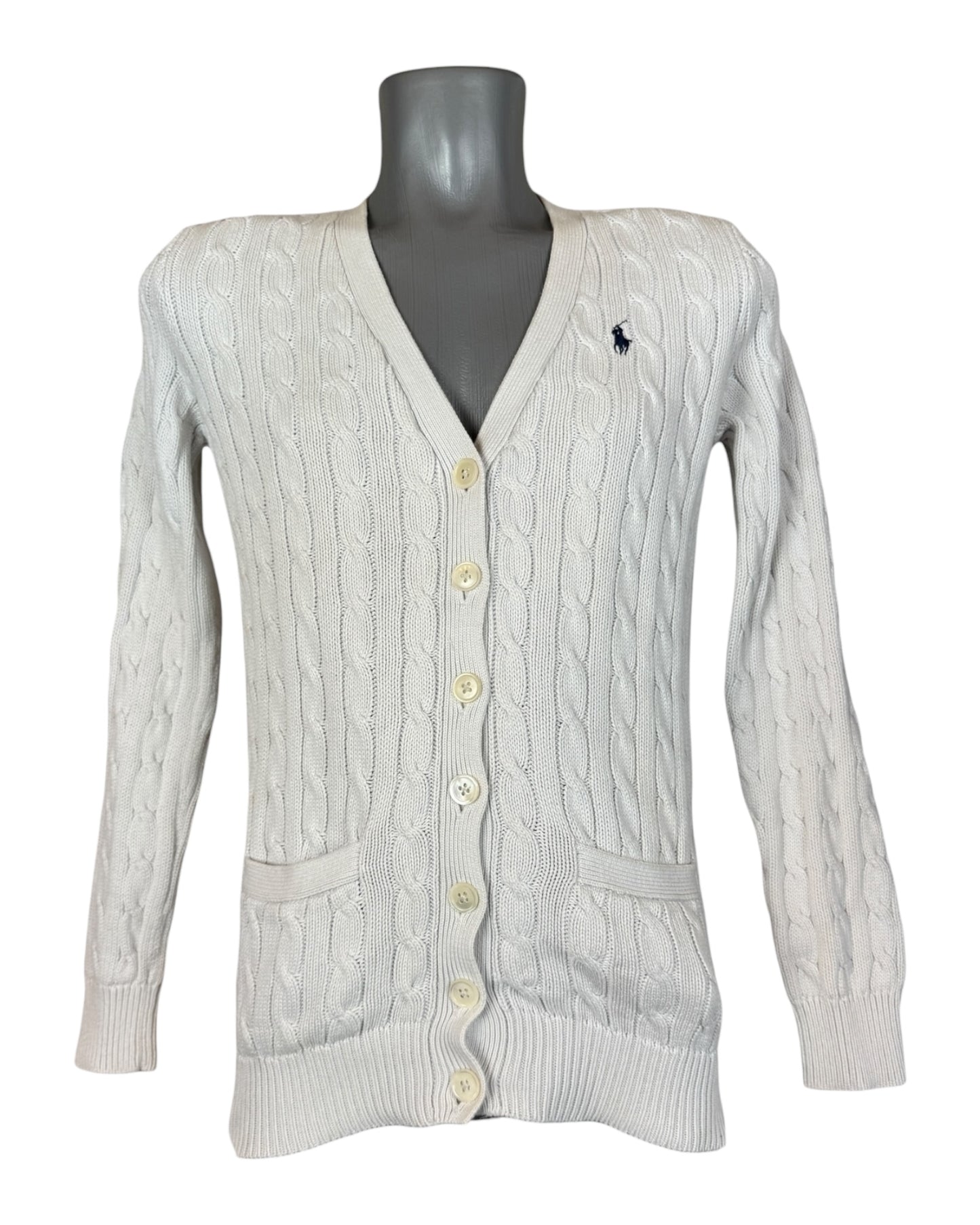Polo Ralph Lauren Zopfmuster Cardigan creme Größe M