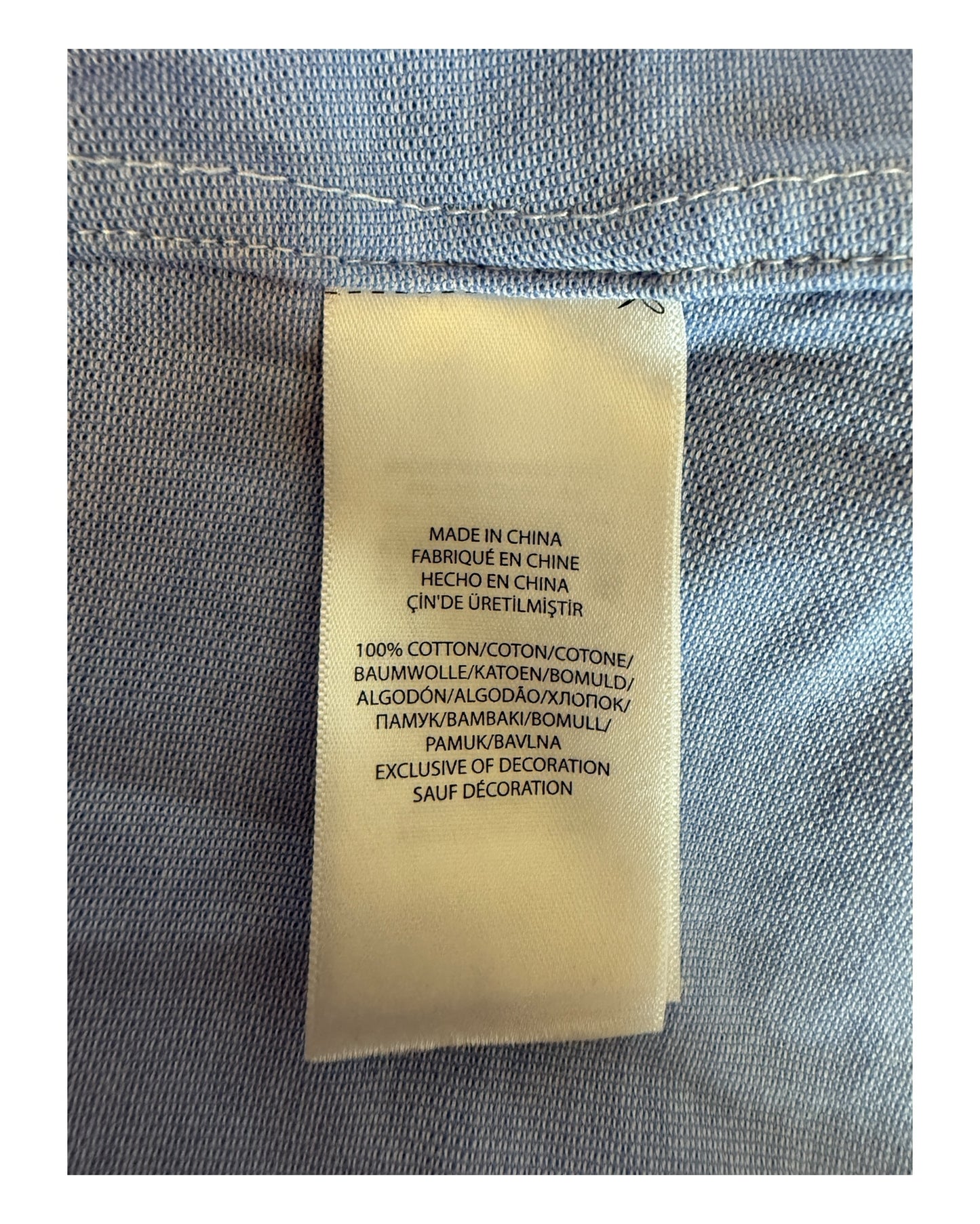 Polo Ralph Lauren Knit Oxford Bluse hellblau Größe L