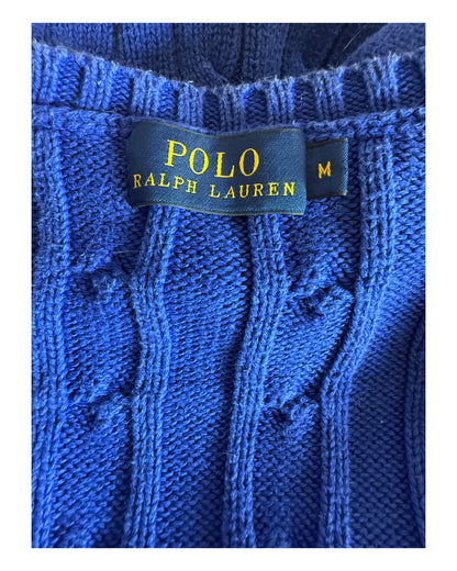 Polo Ralph Lauren Zopfmuster Pullover blau Größe M