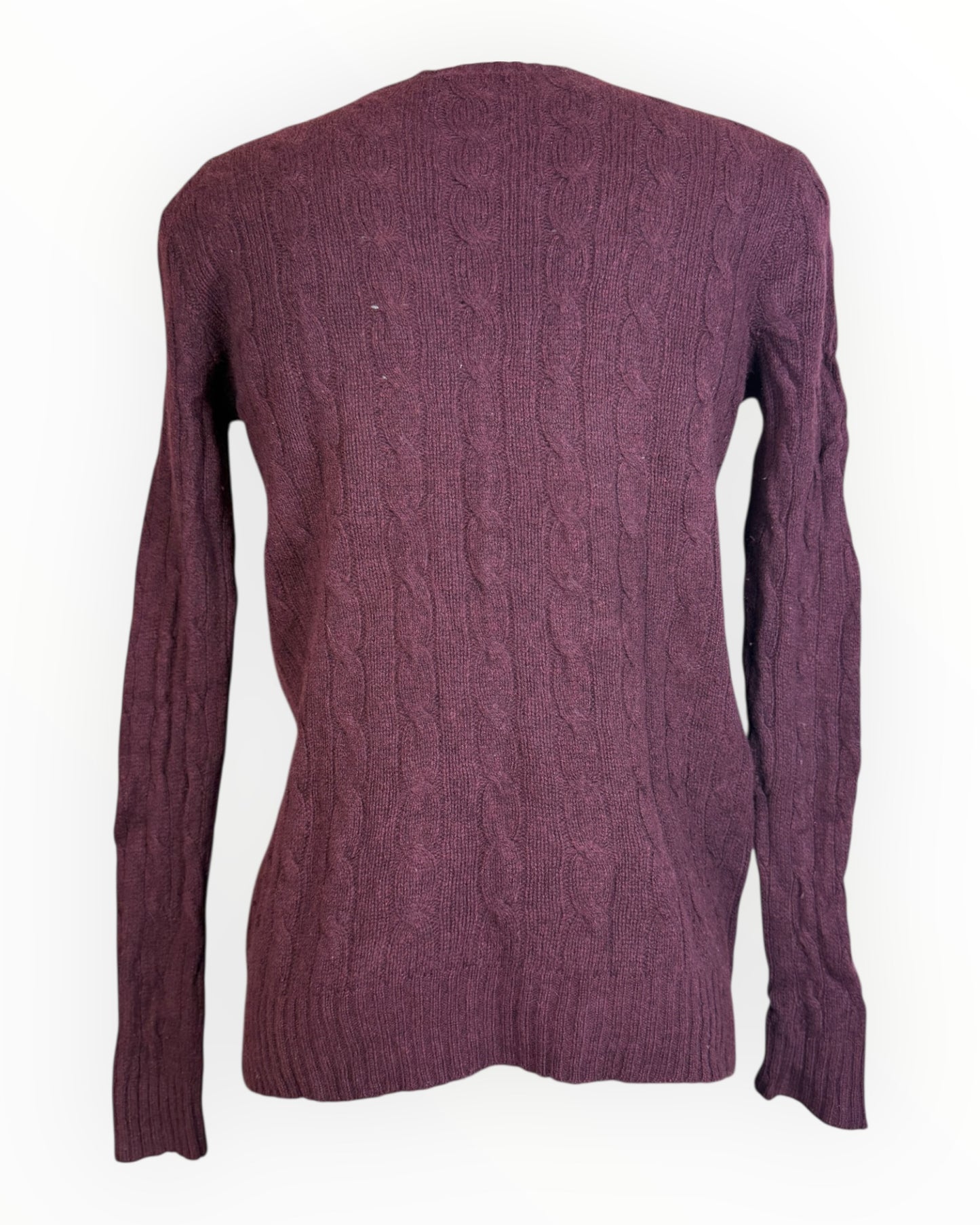 Polo Ralph Lauren Zopfmuster Pullover bordeauxrot Größe M