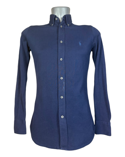 Polo Ralph Lauren Knit Oxford Bluse marineblau Größe S