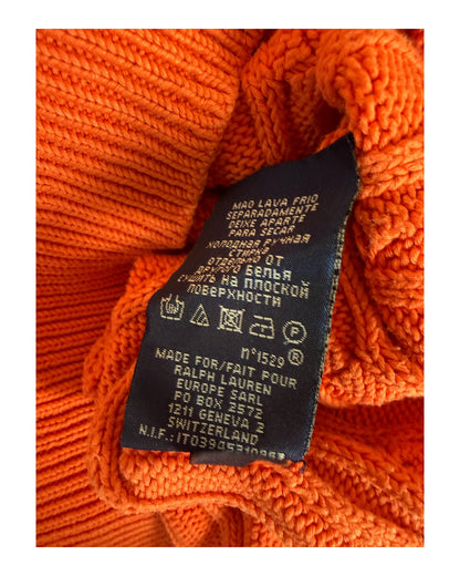 Polo Ralph Lauren Zopfmuster Pullover orange Größe M