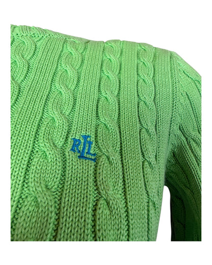 Polo Ralph Lauren Zopfmuster Pullover grün Größe M