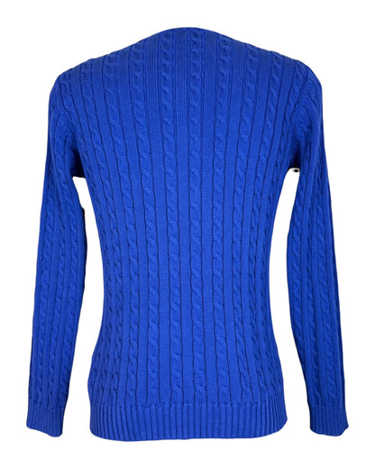Polo Ralph Lauren Zopfmuster Pullover blau Größe M