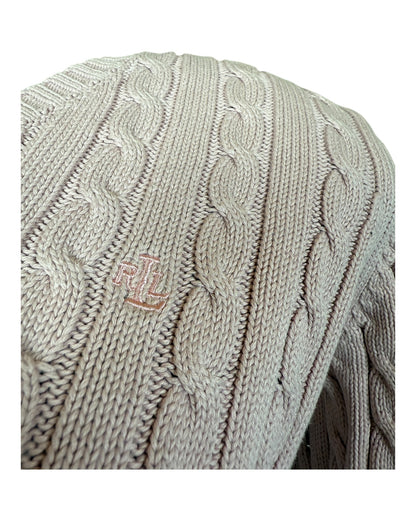 Polo Ralph Lauren Zopfmuster Pullover rosa Größe S