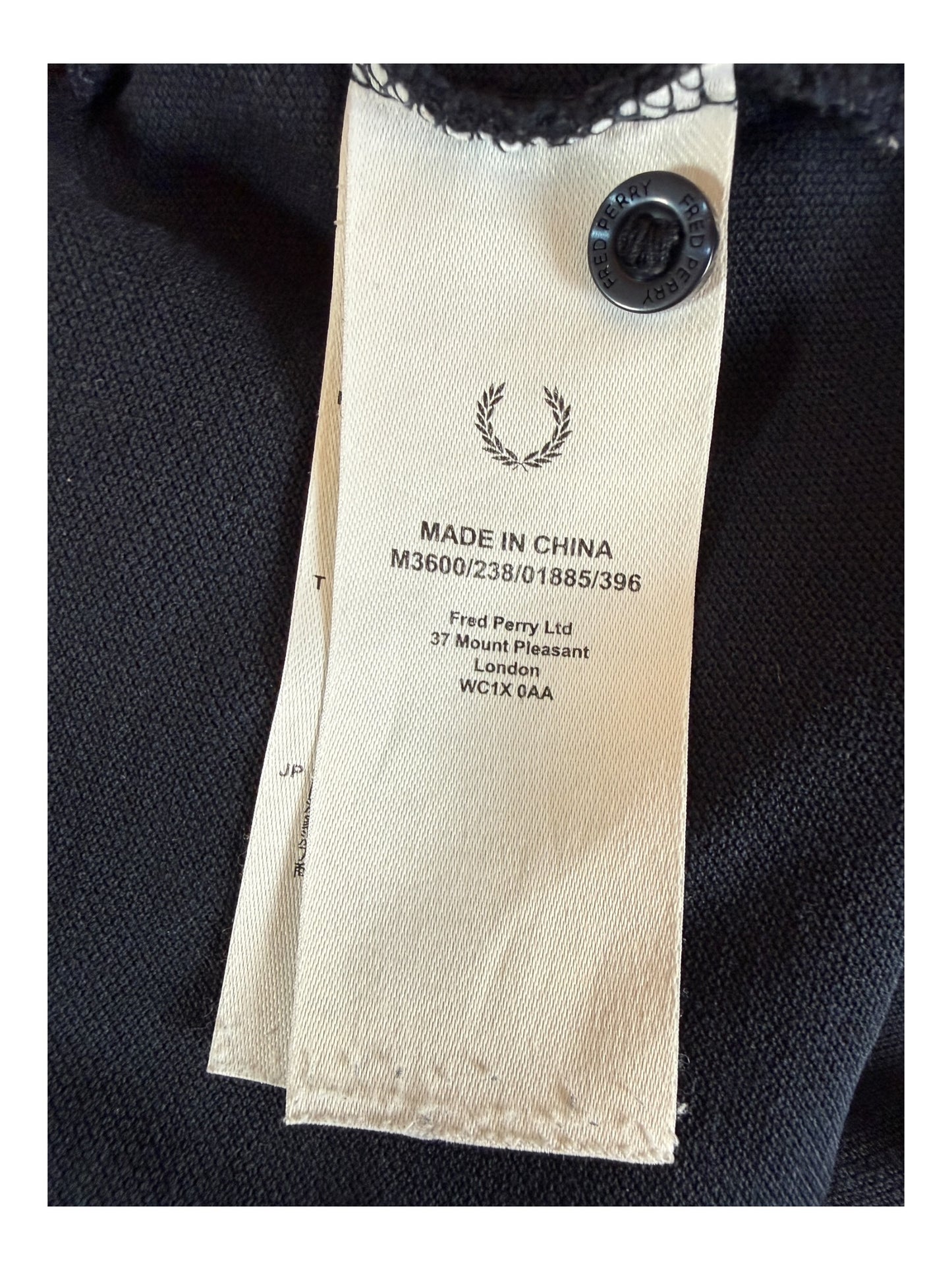 Fred Perry Poloshirt schwarz Größe M