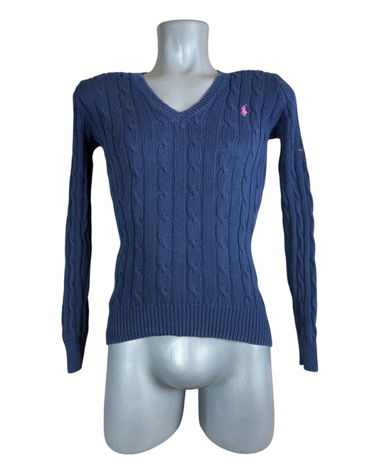 Polo Ralph Lauren Zopfmuster Pullover marineblau Größe S
