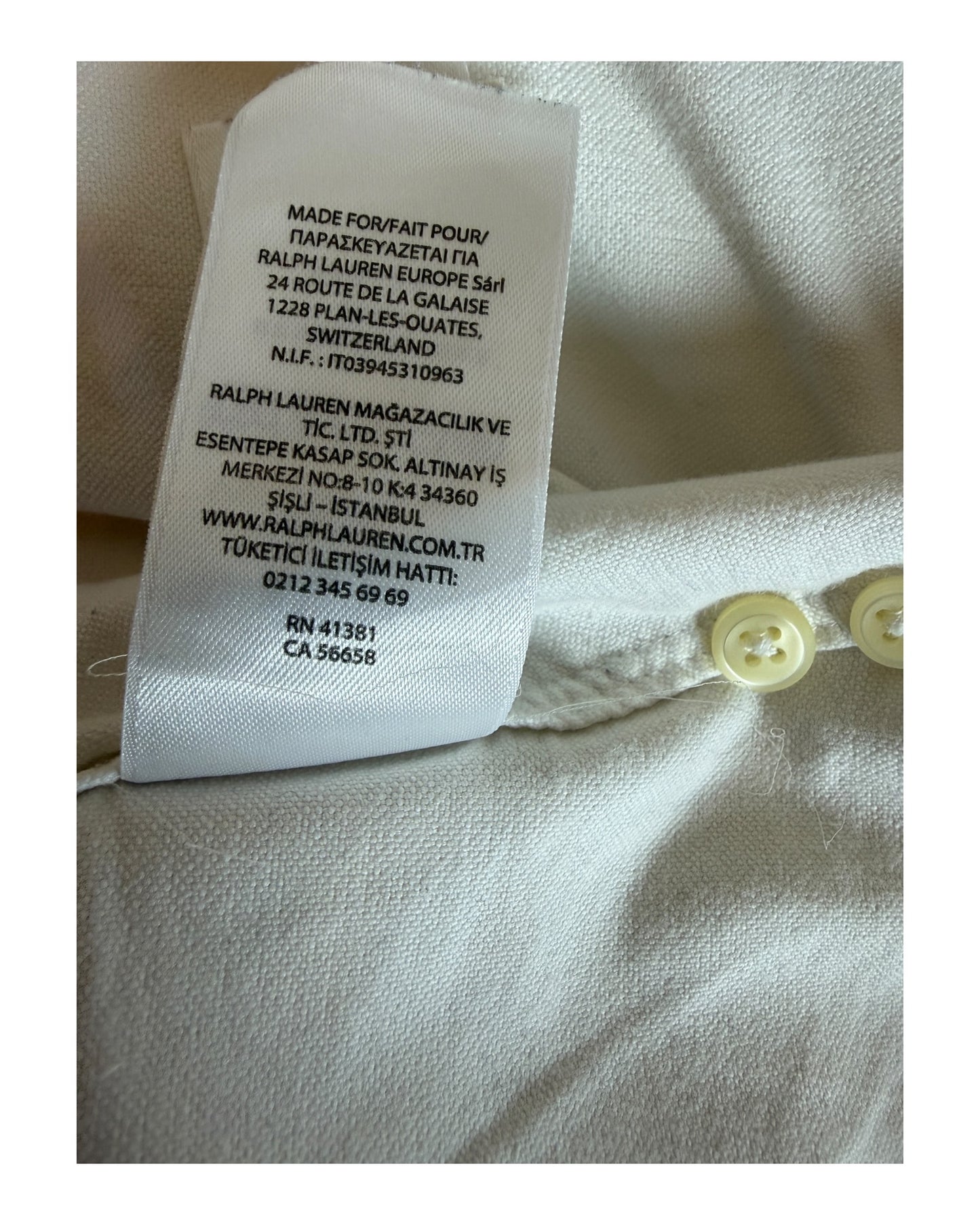 Polo Ralph Lauren Oxford Bluse weiß Größe M