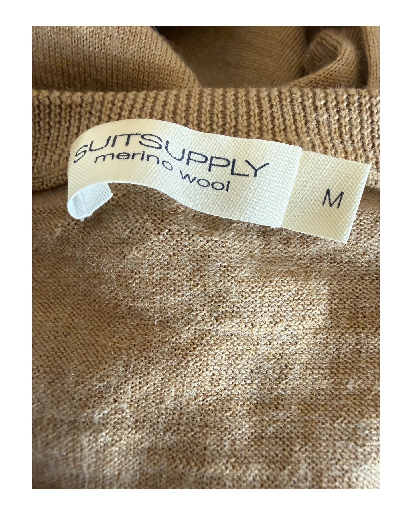 Suit Supply Pullover Merinowolle beige Größe M
