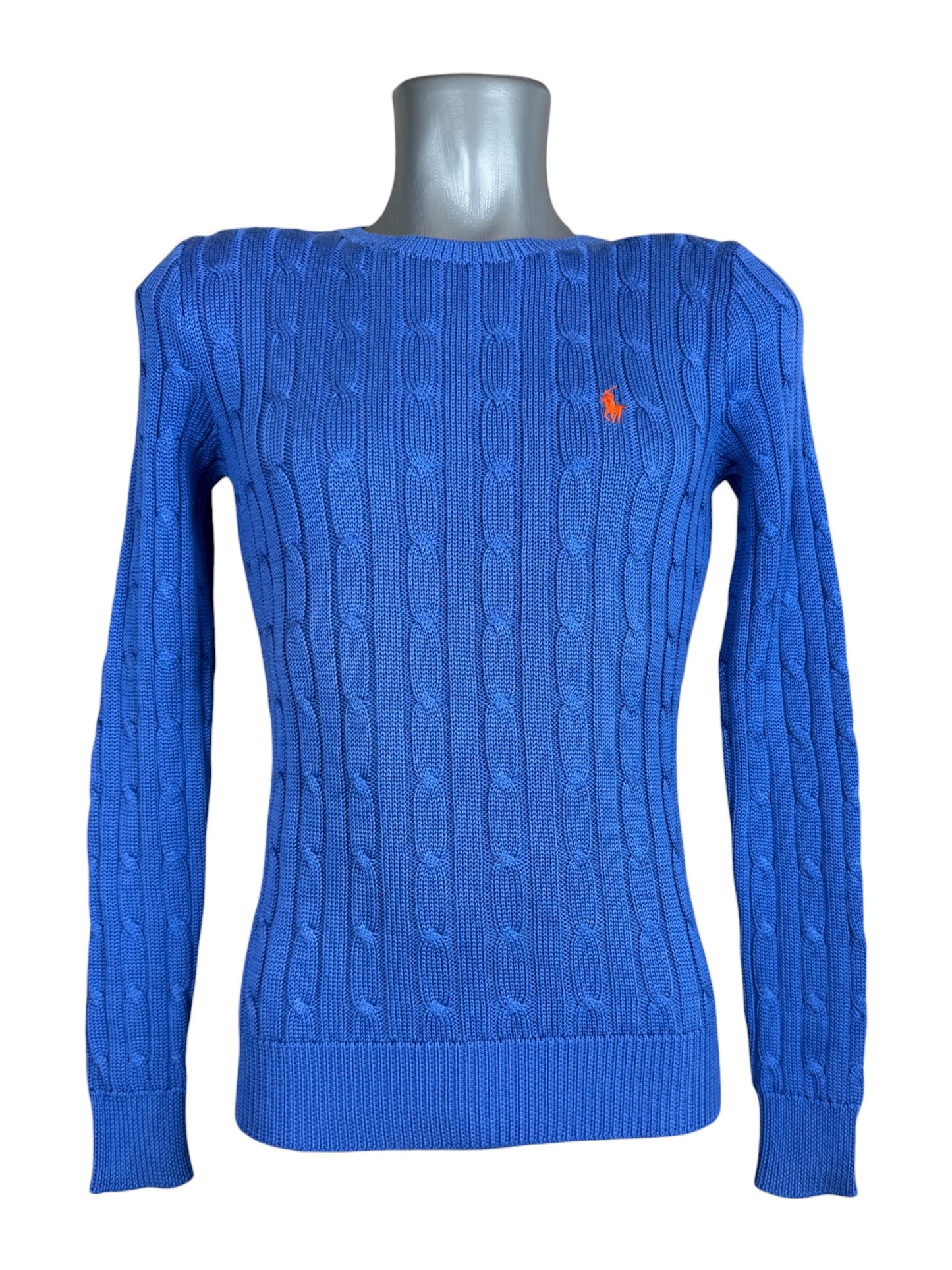 Polo Ralph Lauren Zopfmuster Pullover blau Größe M