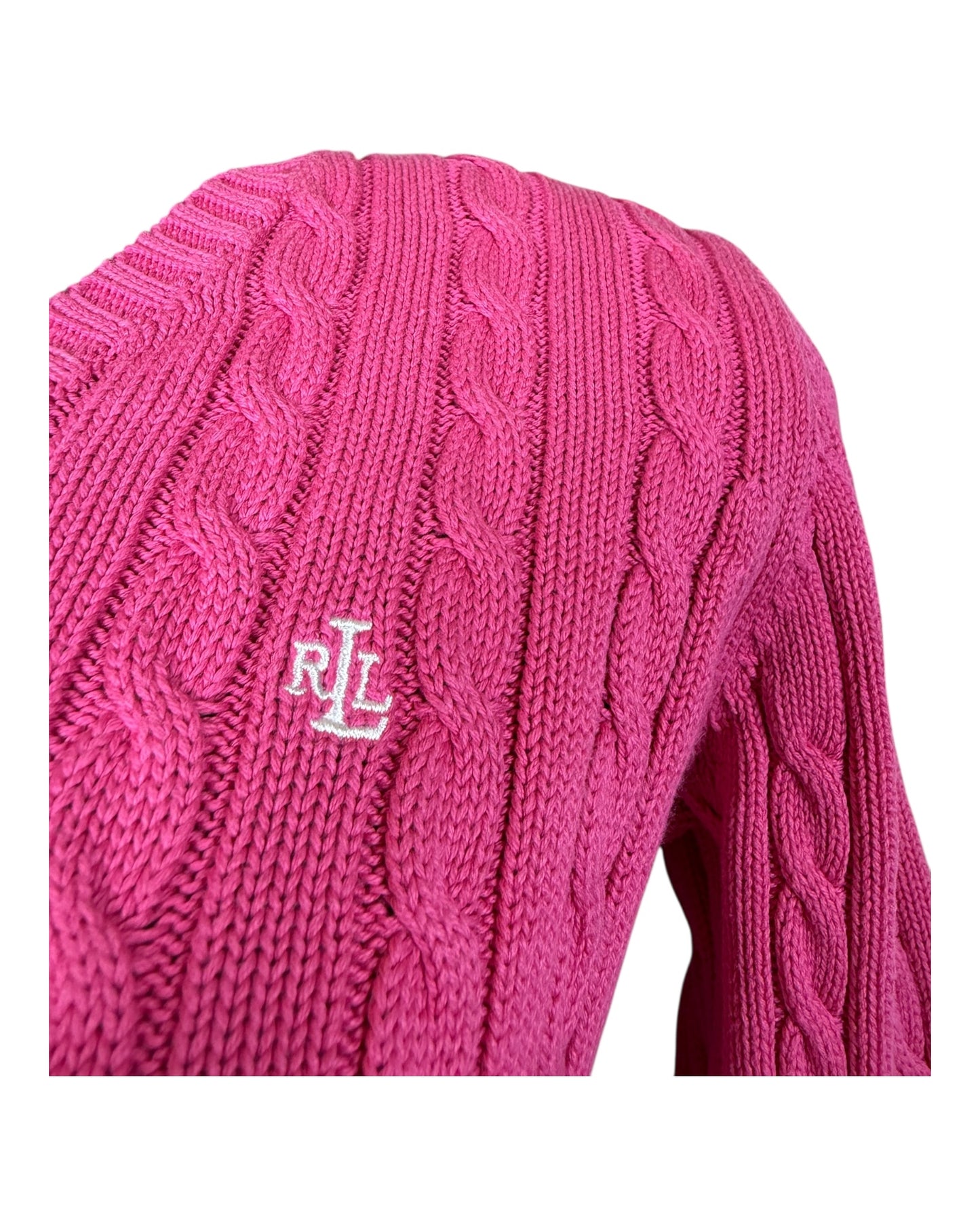 Polo Ralph Lauren Zopfmuster Pullover pink Größe S