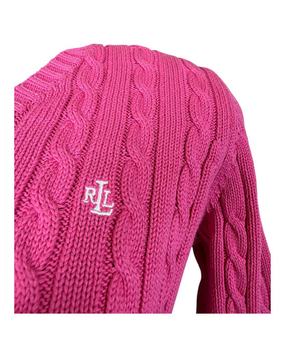 Polo Ralph Lauren Zopfmuster Pullover pink Größe S