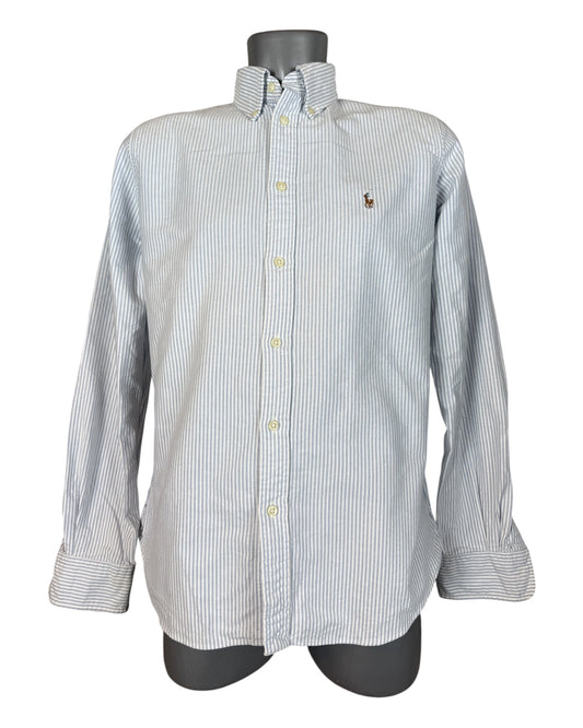 Polo Ralph Lauren Oxford Bluse hellblau weiß gestreift Größe L