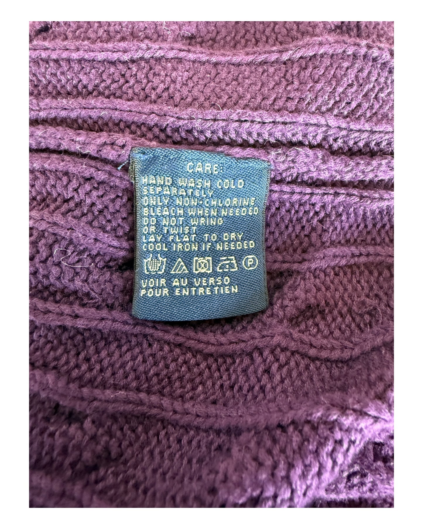 Polo Ralph Lauren Zopfmuster Pullover violett Größe L