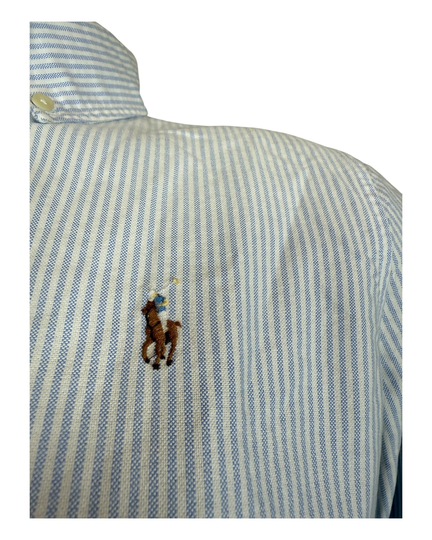 Polo Ralph Lauren Oxford Bluse hellblau weiß gestreift Größe M