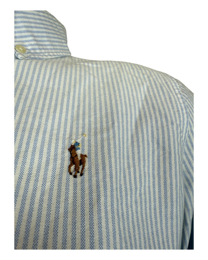Polo Ralph Lauren Oxford Bluse hellblau weiß gestreift Größe M