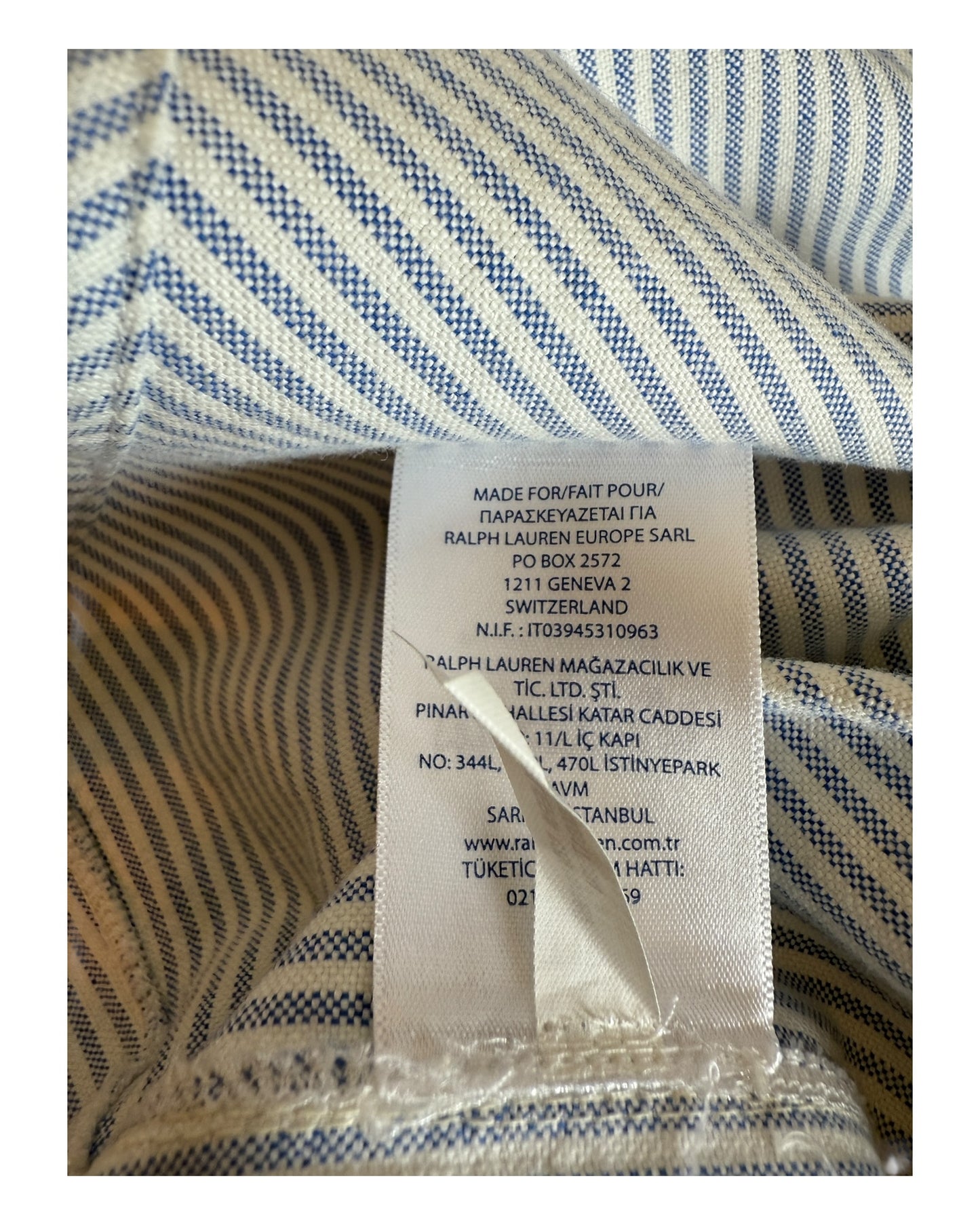 Polo Ralph Lauren Oxfordhemd hellblau weiß gestreift Größe M