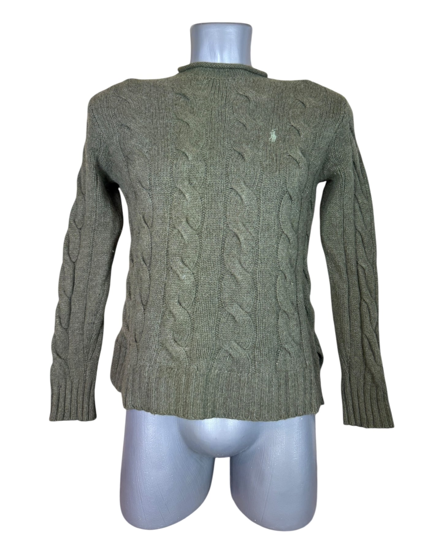 Polo Ralph Lauren Zopfmuster Pullover grün Größer S