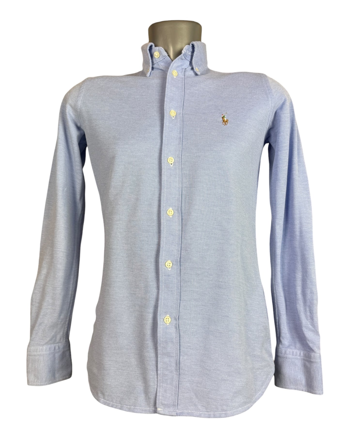 Polo Ralph Lauren Knit Oxford Bluse hellblau Größe S