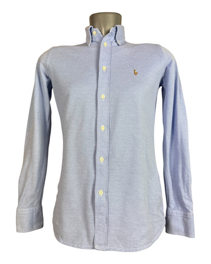 Polo Ralph Lauren Knit Oxford Bluse hellblau Größe S