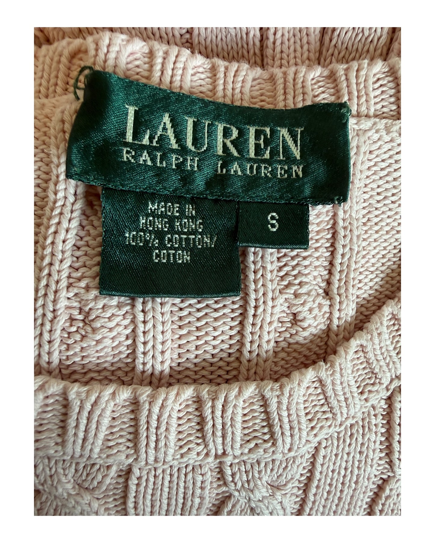 Polo Ralph Lauren Zopfmuster Pullover rosa Größe S