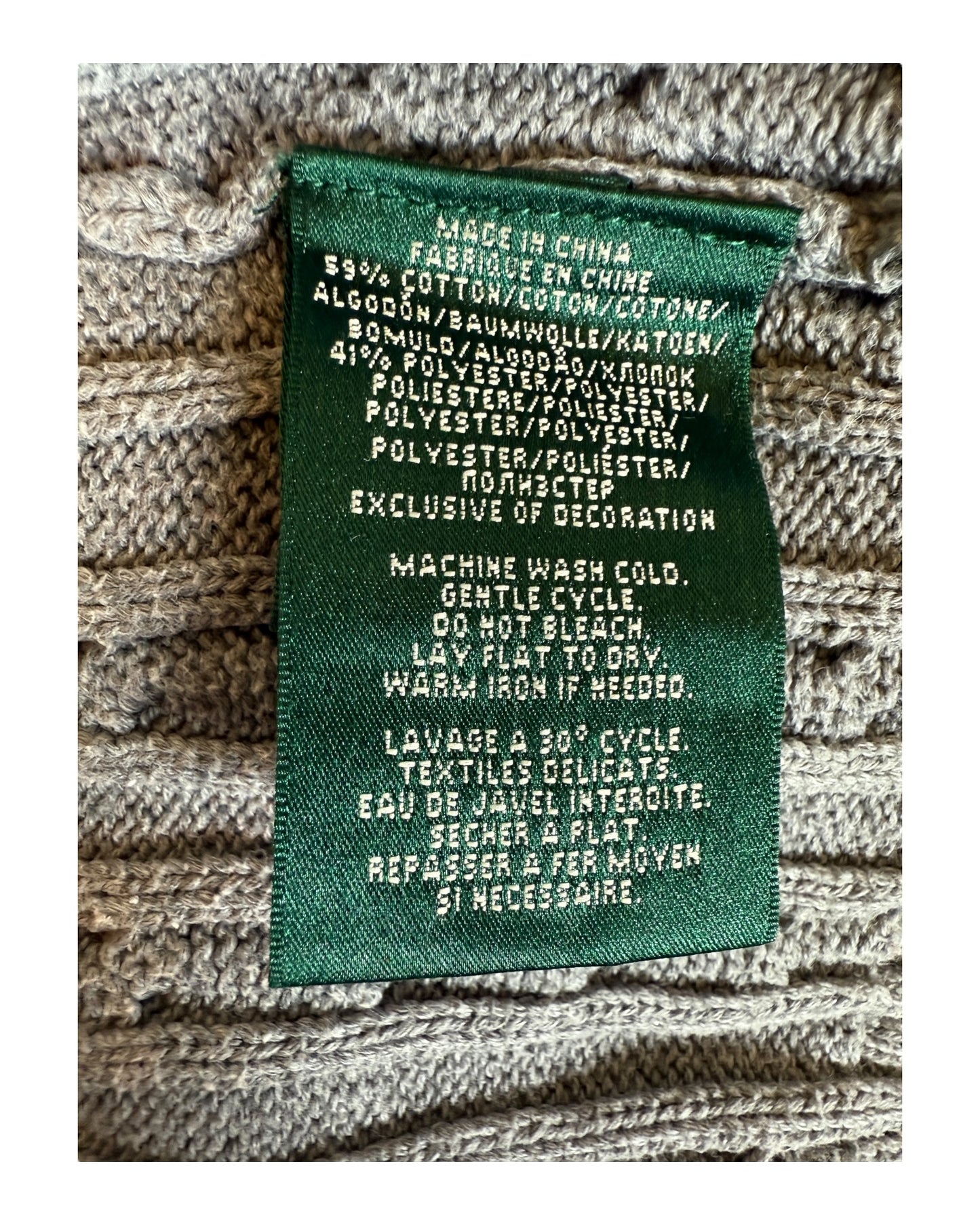 Polo Ralph Lauren Zopfmuster Pullover grau Größe M