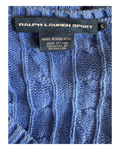 Polo Ralph Lauren Zopfmuster Pullover blau Größe S