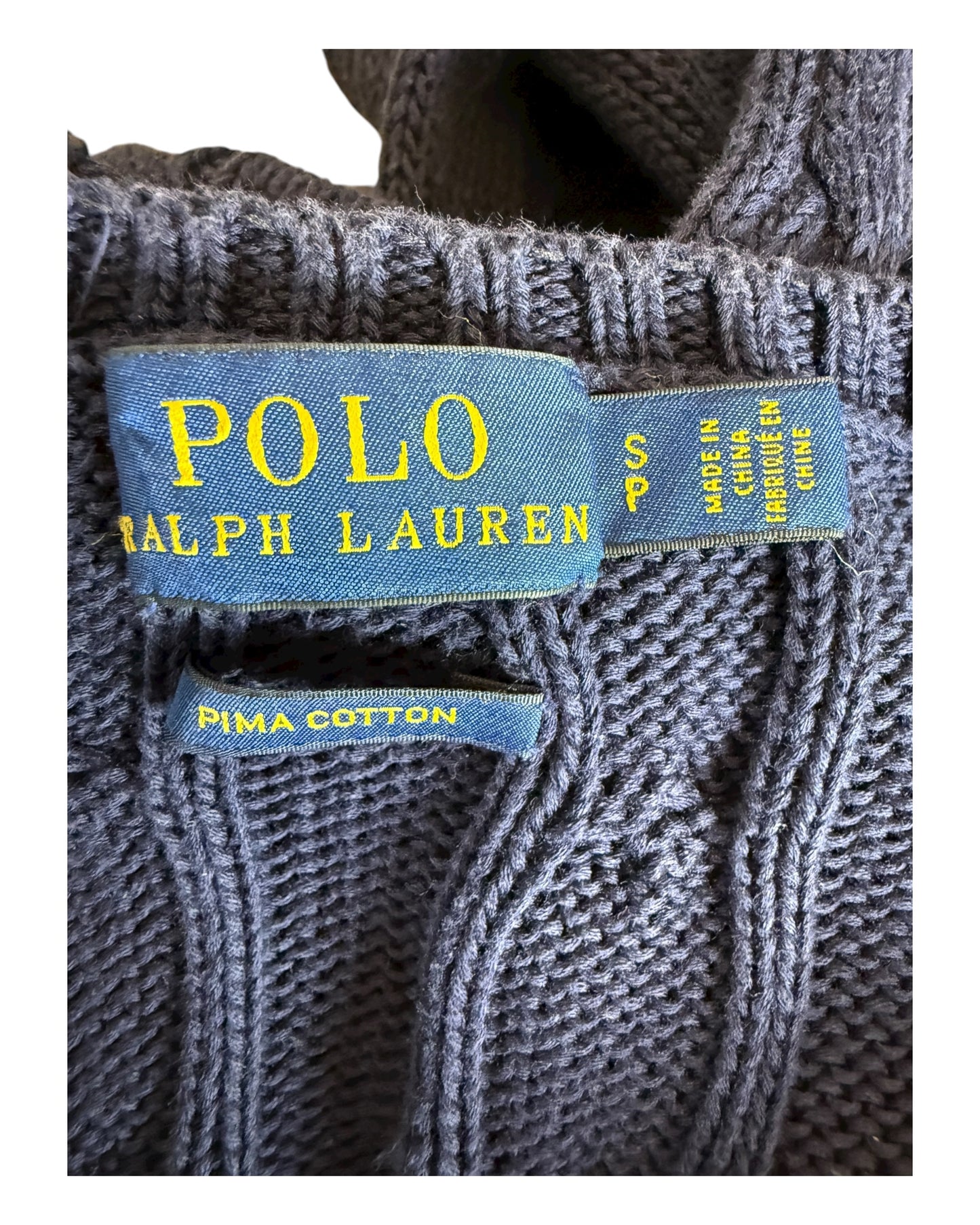 Polo Ralph Lauren Zopfmuster Pullover marineblau Größe S