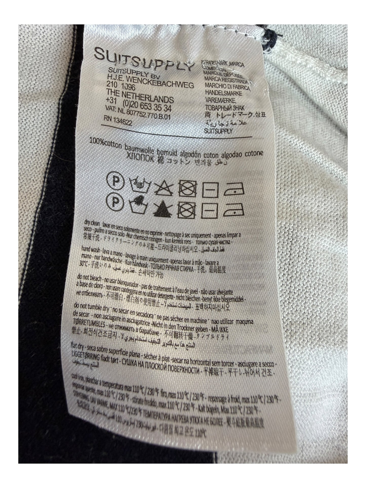 Suit Supply Poloshirt schwarz weiß gestreift Größe L