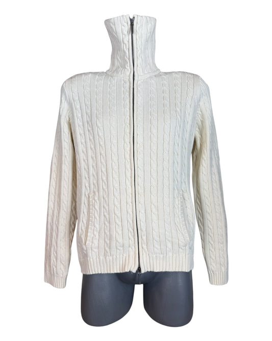 Polo Ralph Lauren Zopfmuster Strickjacke weiß Größe M