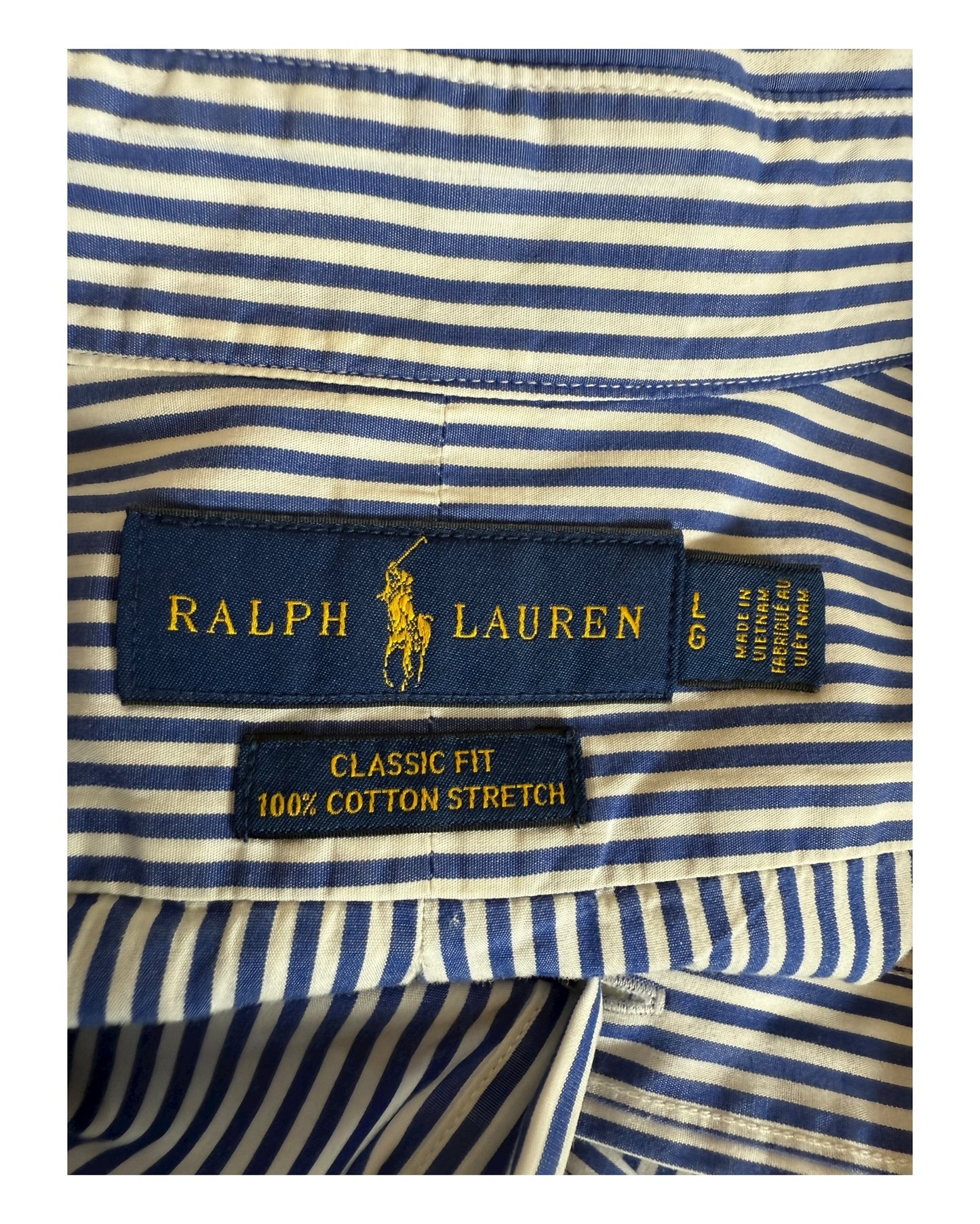 Polo Ralph Lauren Hemd blau weiß gestreift Größe L
