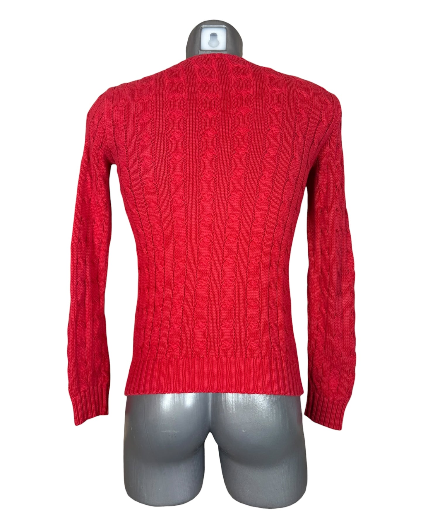 Polo Ralph Lauren Zopfmuster Pullover rot Größe S