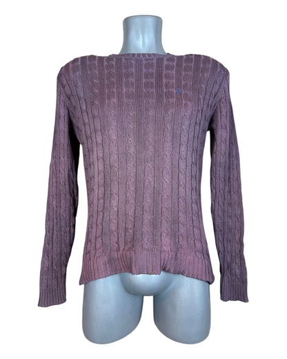 Polo Ralph Lauren Zopfmuster Pullover lila Größe M