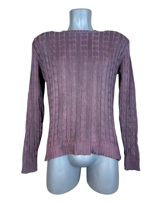 Polo Ralph Lauren Zopfmuster Pullover lila Größe M