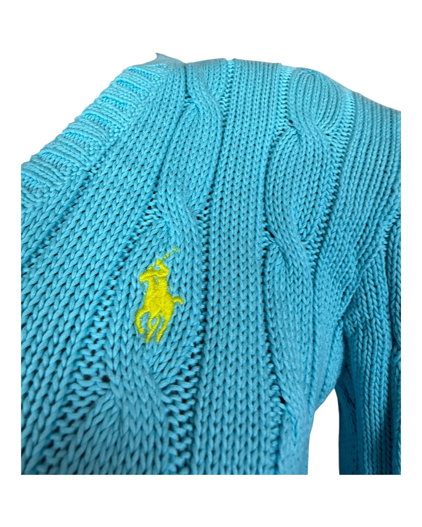 Polo Ralph Lauren Zopfmuster Pullover türkis Größe S