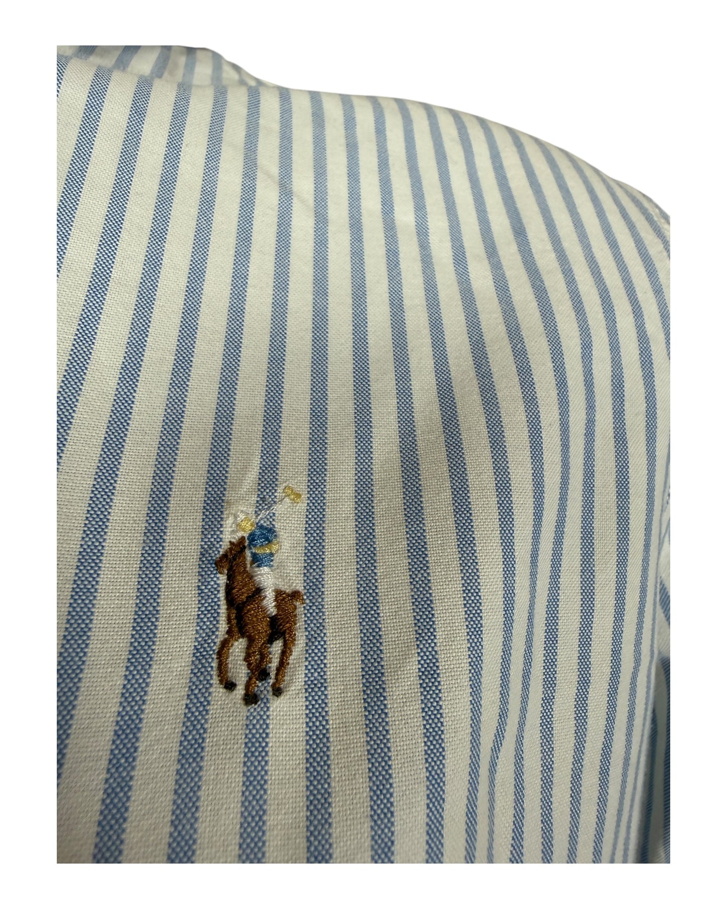 Polo Ralph Lauren Oxford Bluse hellblau weiß gestreift Größe M