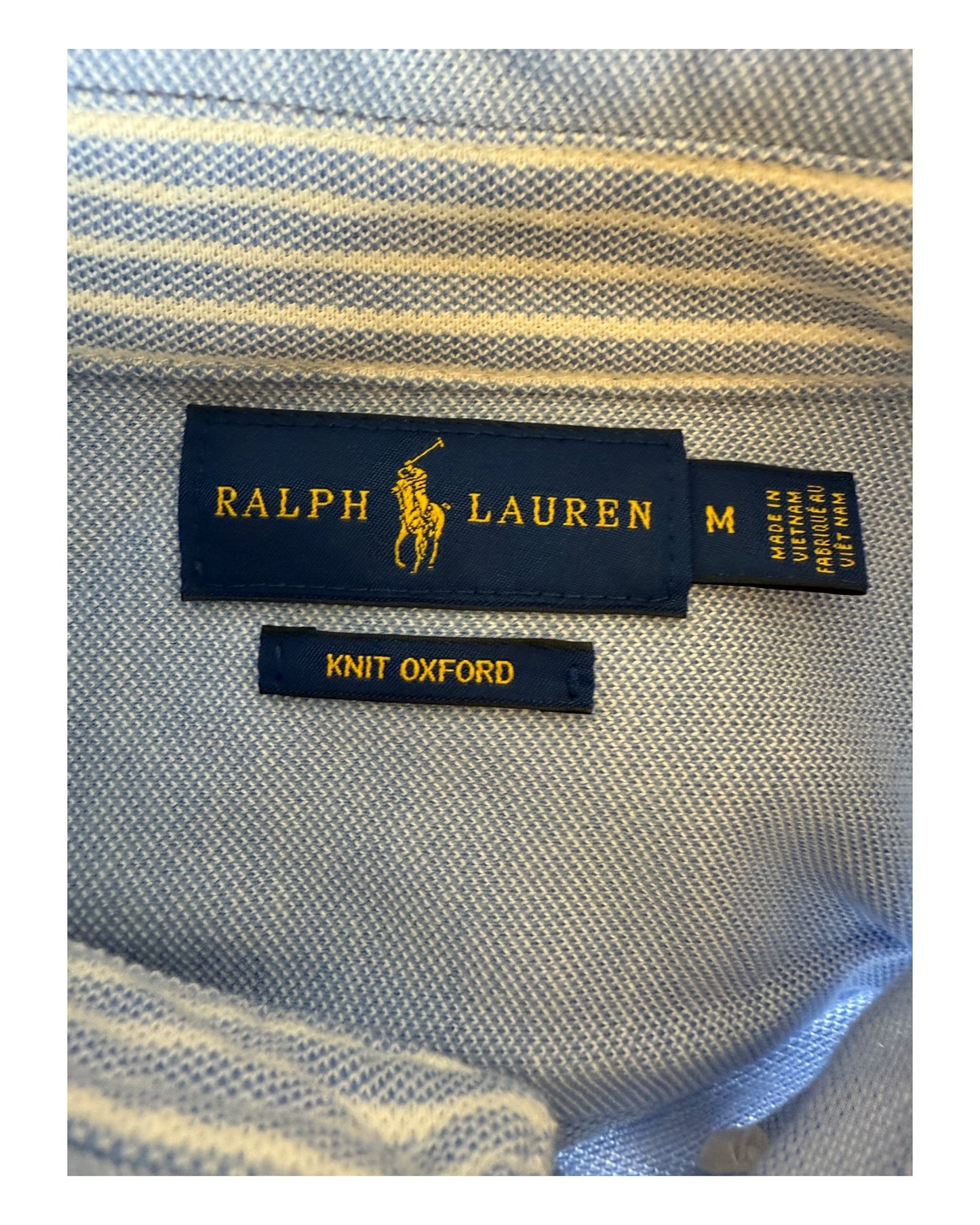 Polo Ralph Lauren Knit Oxford Bluse hellblau Größe M