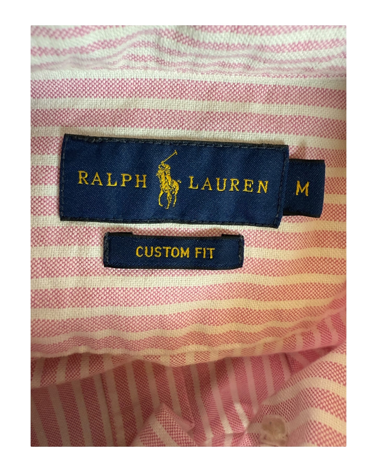 Polo Ralph Lauren Knit Oxford Bluse rosa weiß gestreift Größe M
