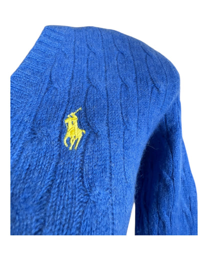 Polo Ralph Lauren Zopfmuster Pullover blau Größe M