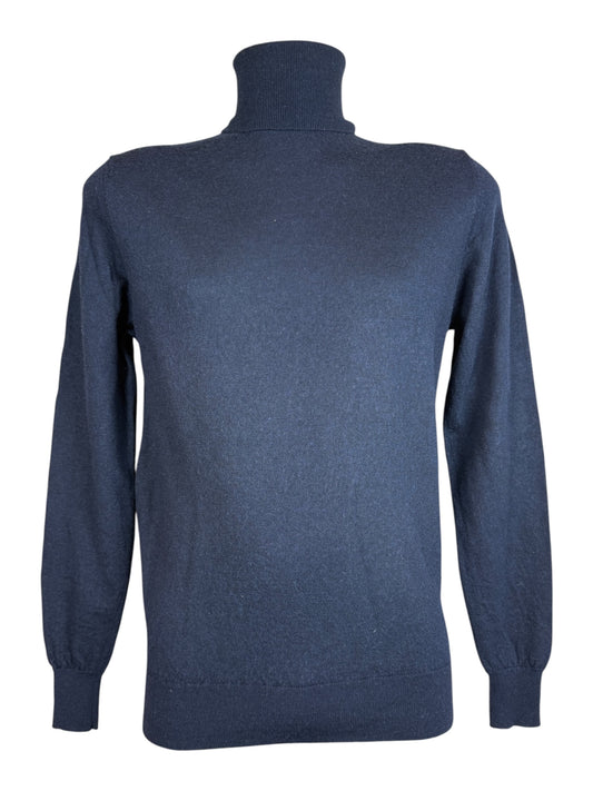 Suit Supply Rollkragenpullover Merinowolle marineblau Größe M